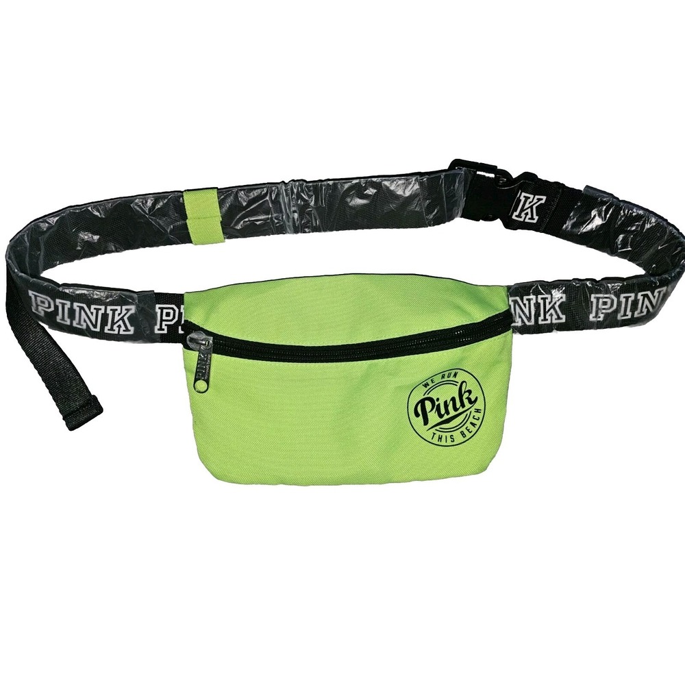 Victoria's Secret PINK We Run The Beach Fanny Pack Adjustable Bright Green
